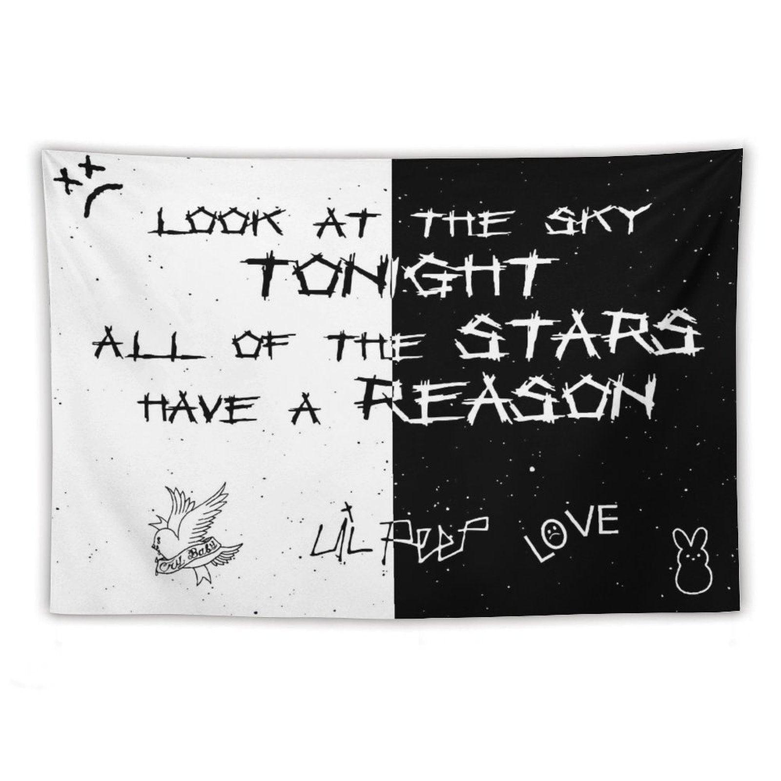Lil Peep Black And White Star Tapestry