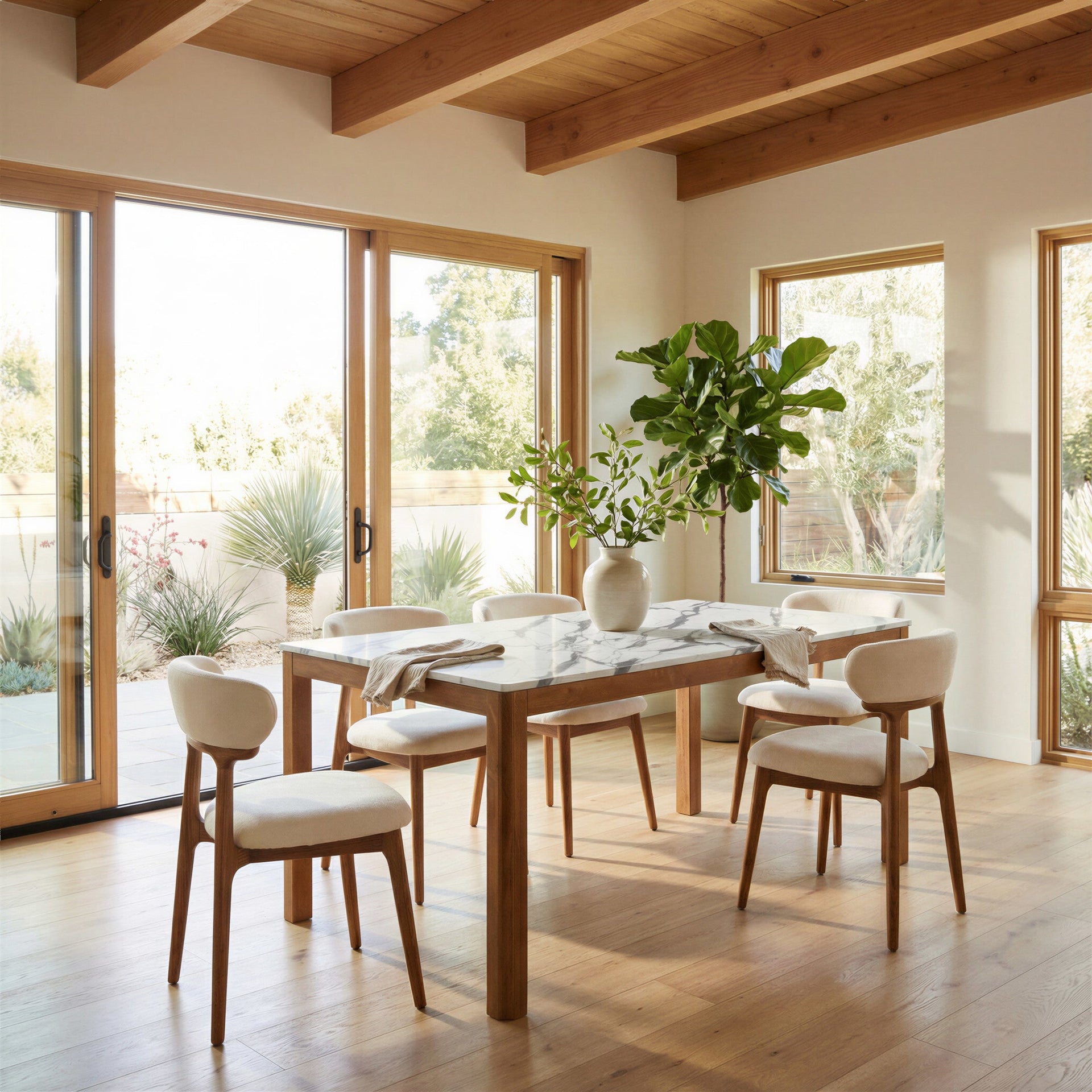 Cedar Dining Chair (Set of 2) White & Walnut