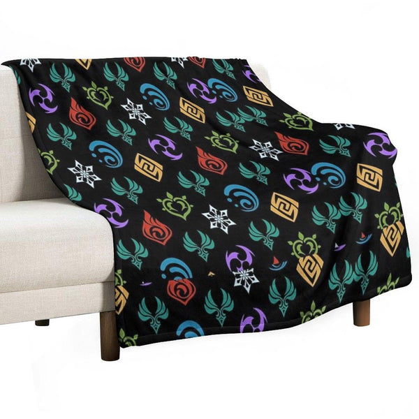 Genshin Impact All Elements Throw Blanket