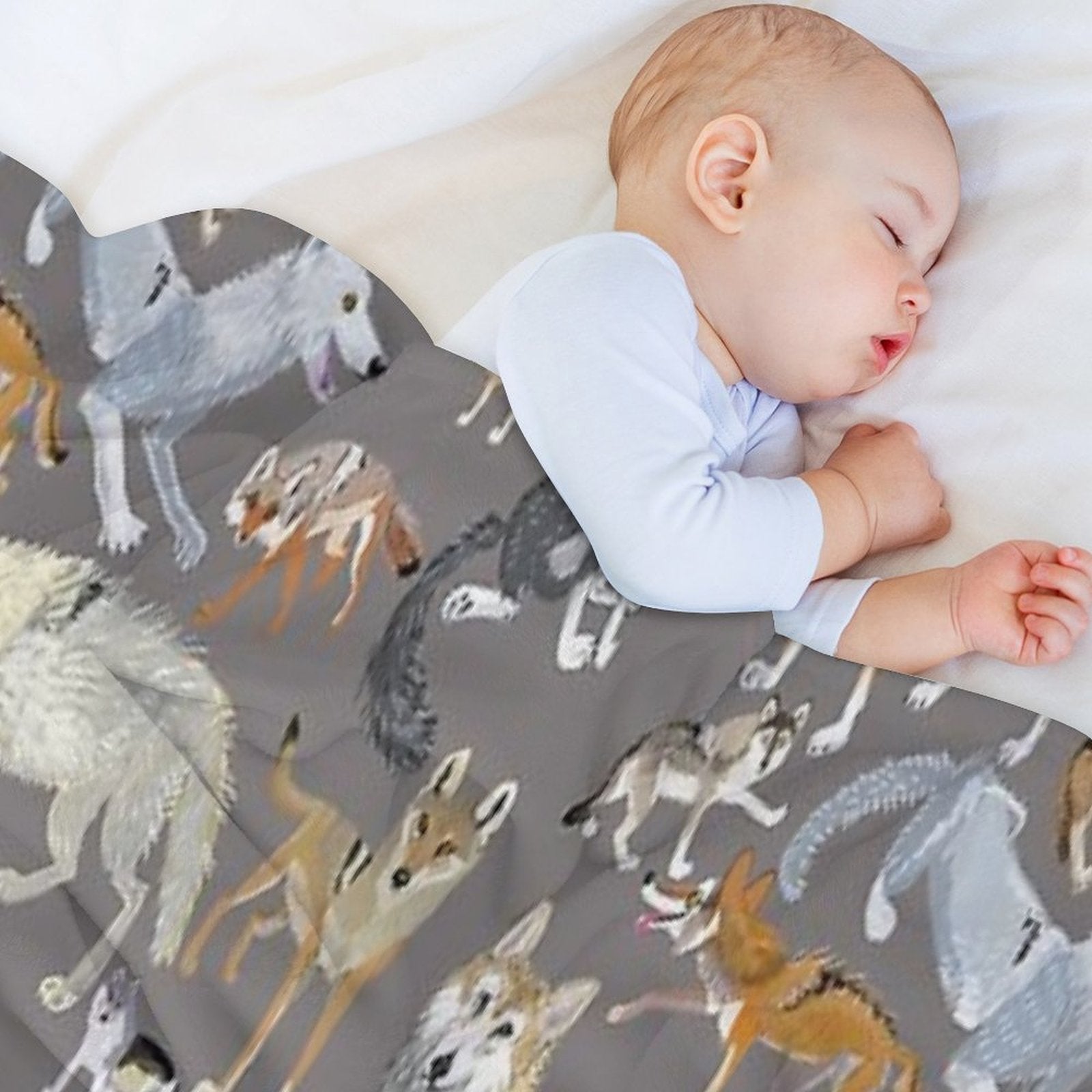 Wolves of The World  Grey Durable Throw Blanket