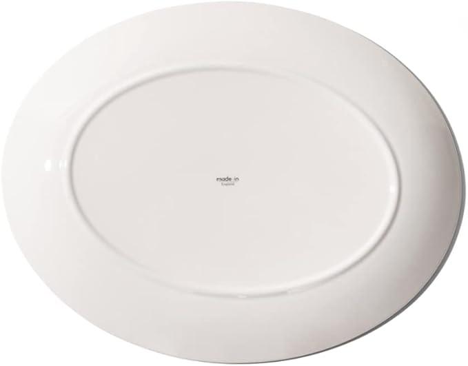 Made In Cookware - Serving Platter - White With Red Rim - Porcelain England