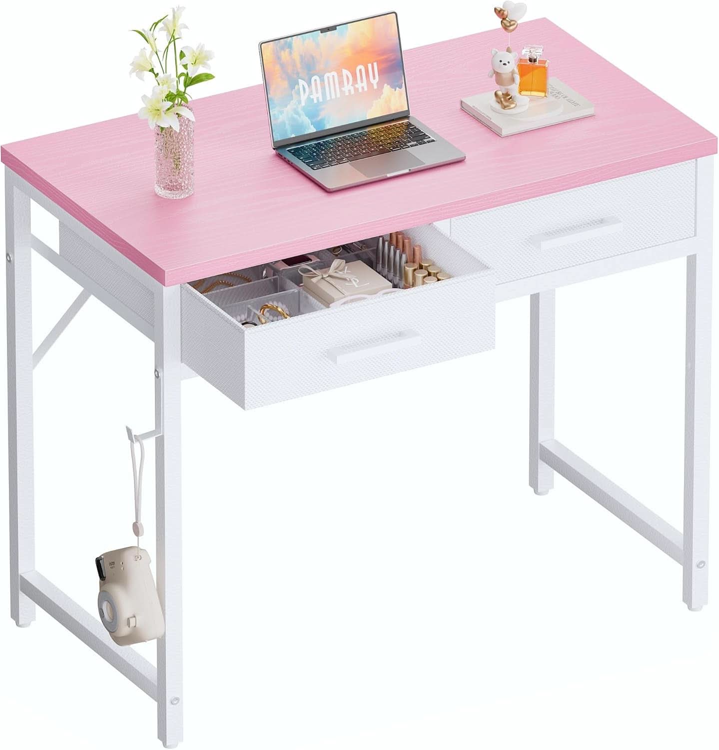32 Inch Computer Desk With 2 Drawers For Small Spaces