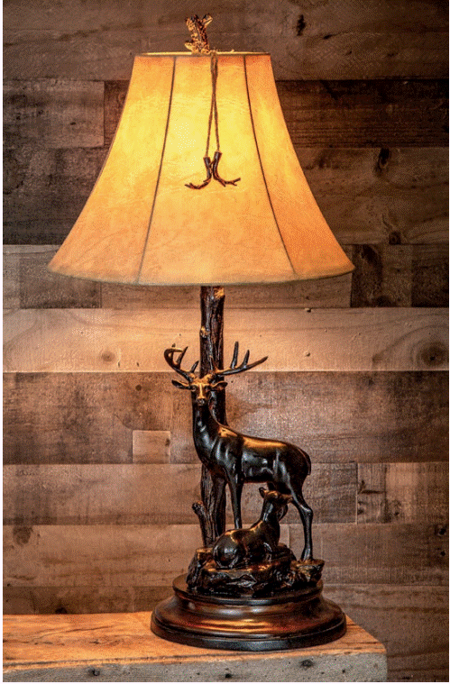 32.25”H Grand Buck + Doe Table Lamp - Gifts for You 'n Me