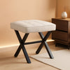 Linen Vanity Ottoman Foot Stool 16.9x12.9x18 Inches