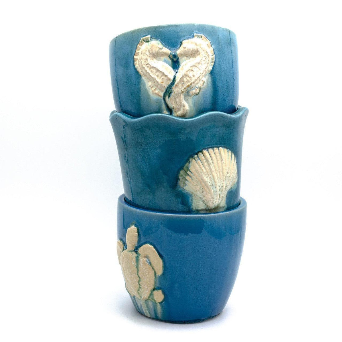 Ocean Grotto Seahorse Footed Planter