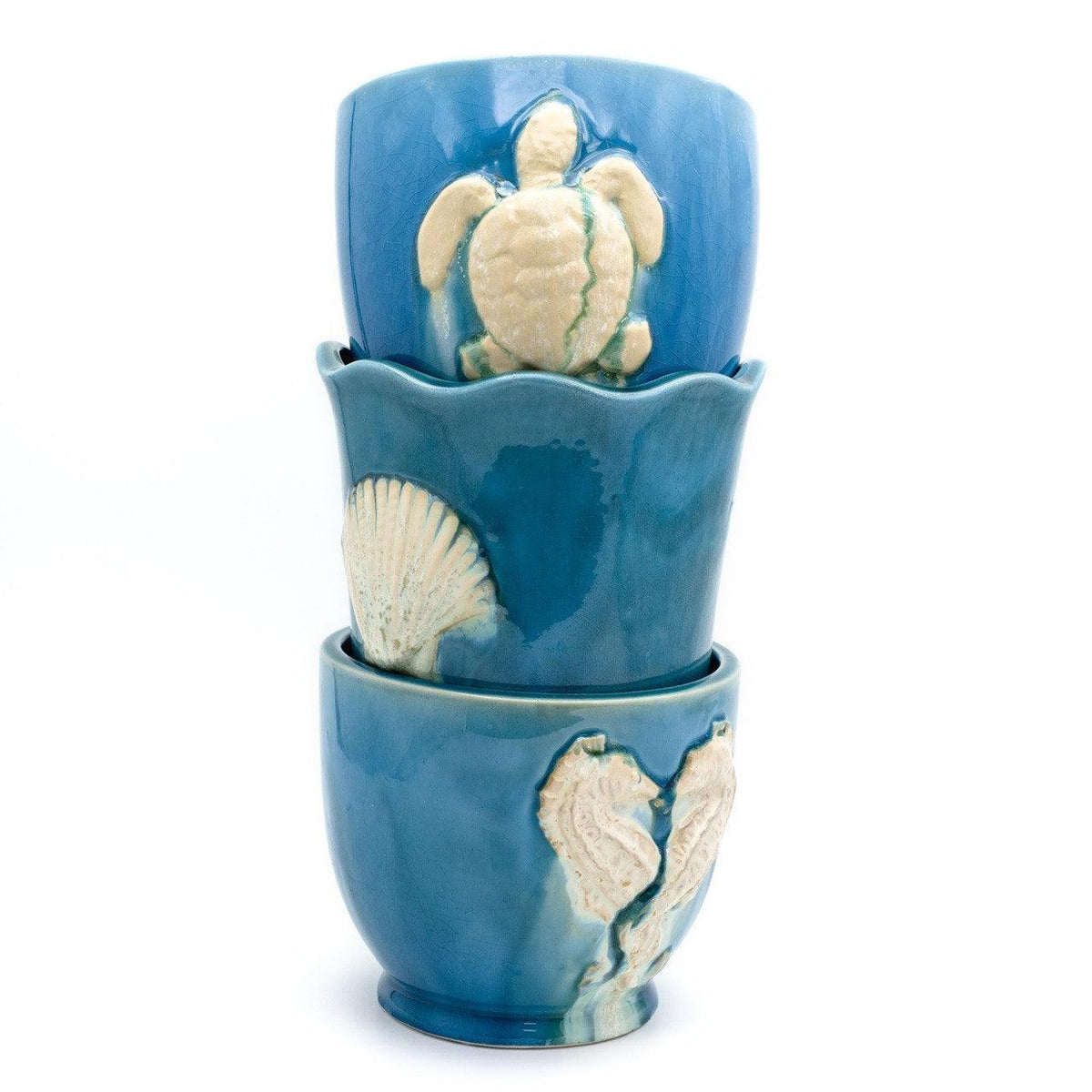 Ocean Grotto Sea turtle Round Planter