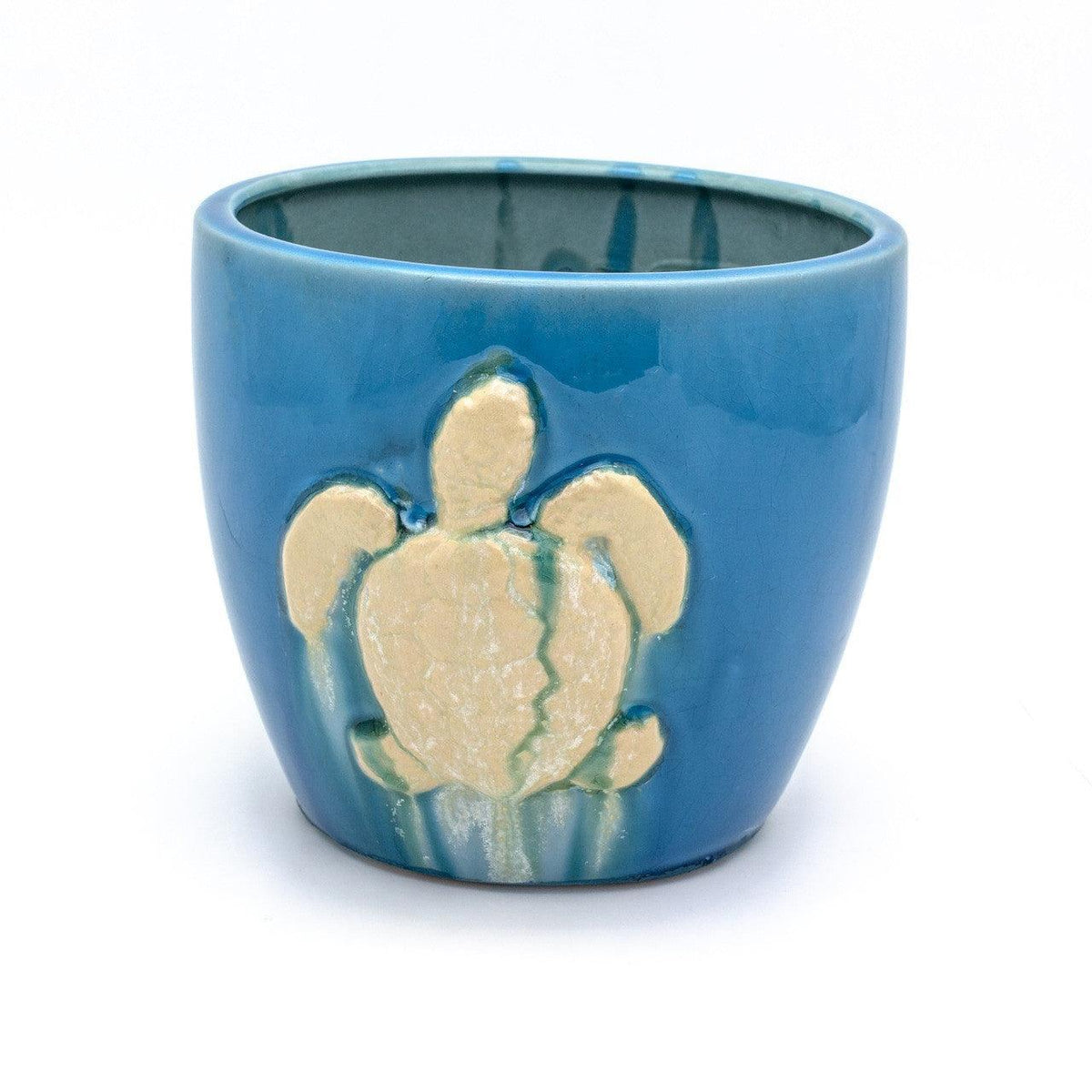 Ocean Grotto Sea turtle Round Planter