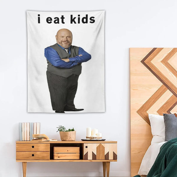 Bertram I Eat Kids Vertical Tapestry