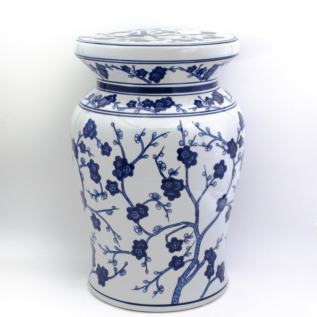 Blue Garden White Cherry Blossom Podium Stool