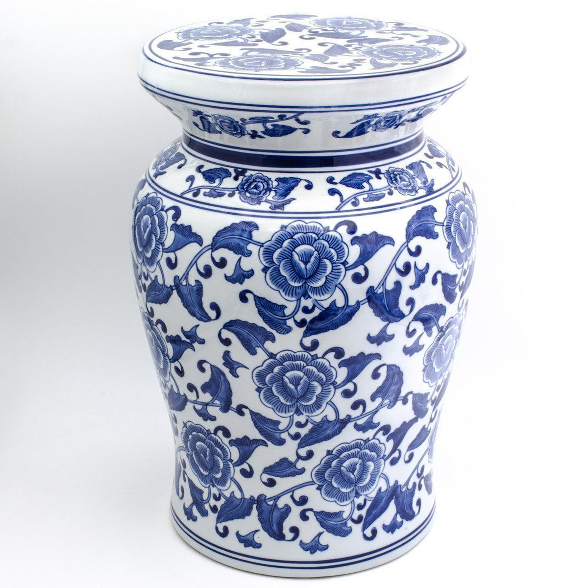 Blue Garden Bird and Blossom Ginger Jar