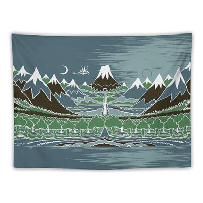 Forest Mountain Path in The Style of J.R.R.Tolkien Tapestry