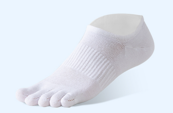 1 pair Pure Cotton Five Finger Short Socks Men Sweat Absorbent Antibacterial Breathable Mesh Boat Socks Running Sports Toe Sock - Gifts for You 'n Me