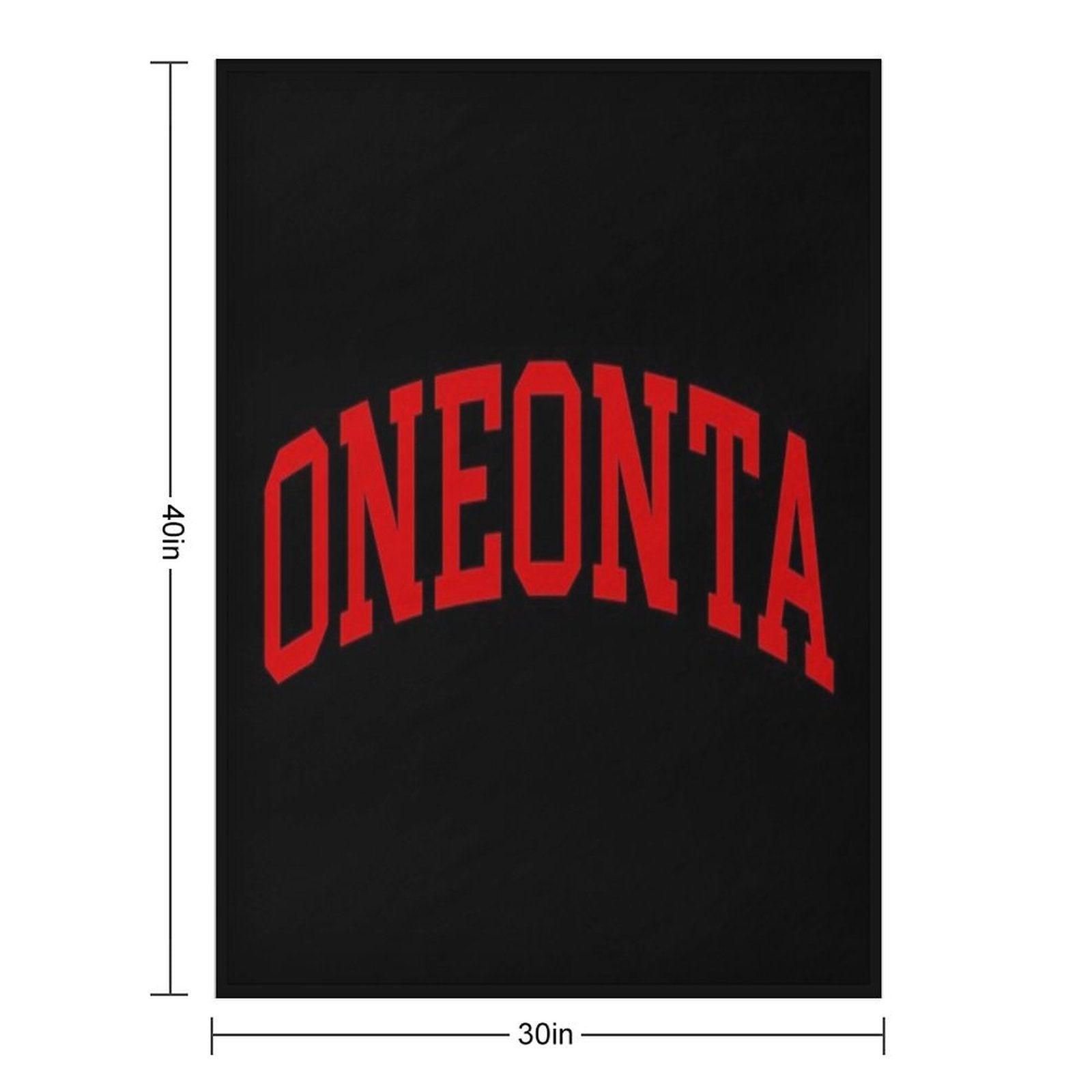 Oneonta - College Font Curved Throw Blanket
