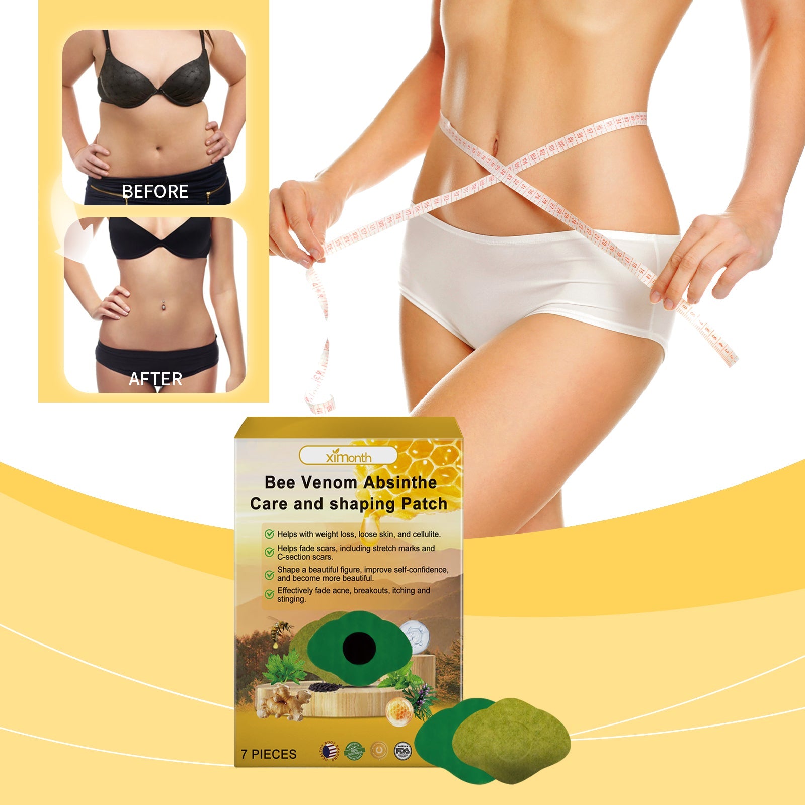 Beesvenom Slimming And Shaping Stick With Beesvenom Essence Body Care For Firming Skin Curves And Body Shaping Stick