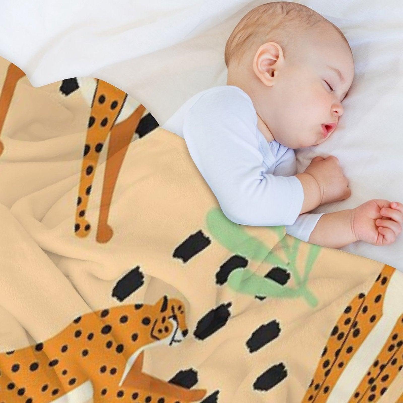 Cheetahs Pattern Beige Throw Blanket