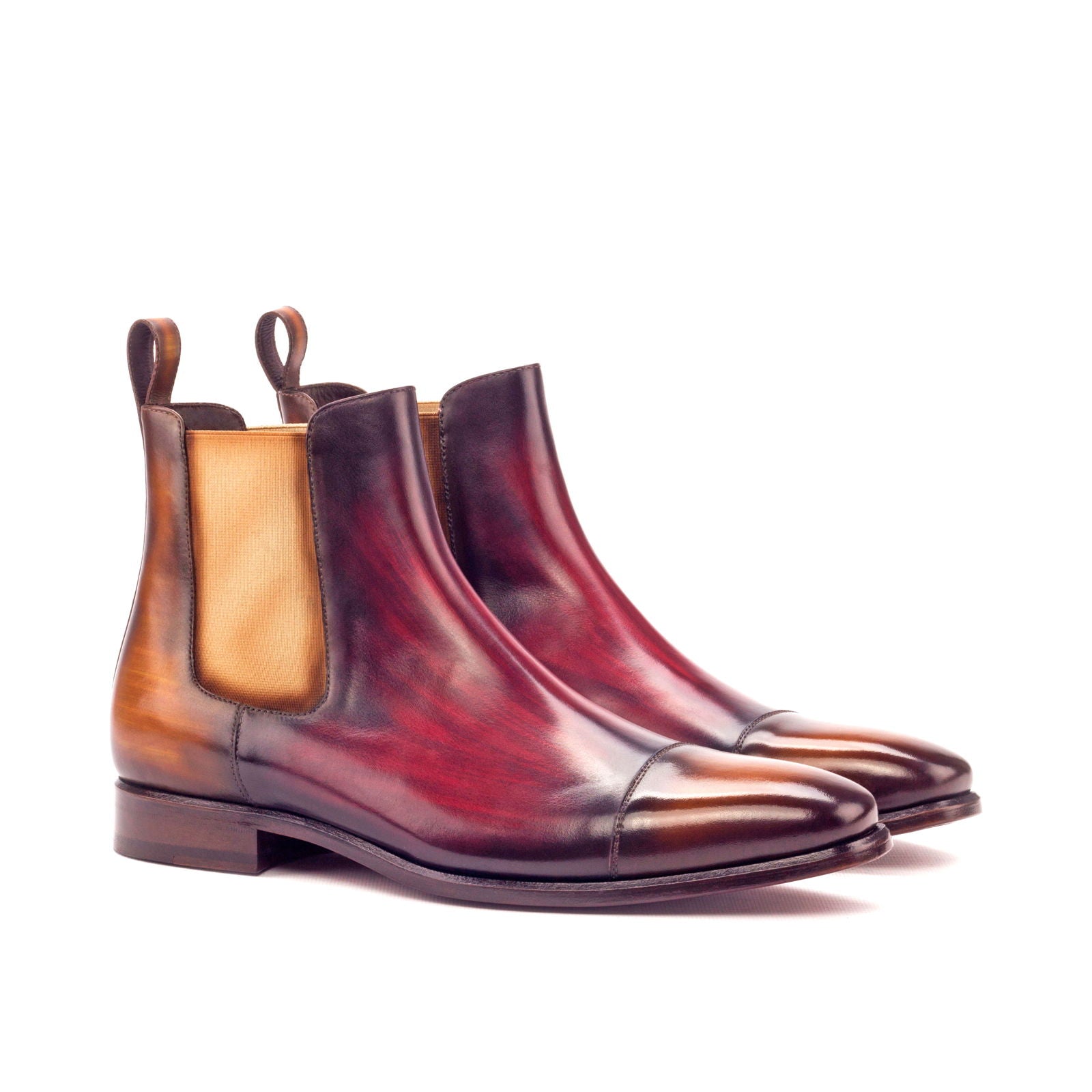 Ruma 2- Men's Unique patina Chelsea boots red bottoms sole