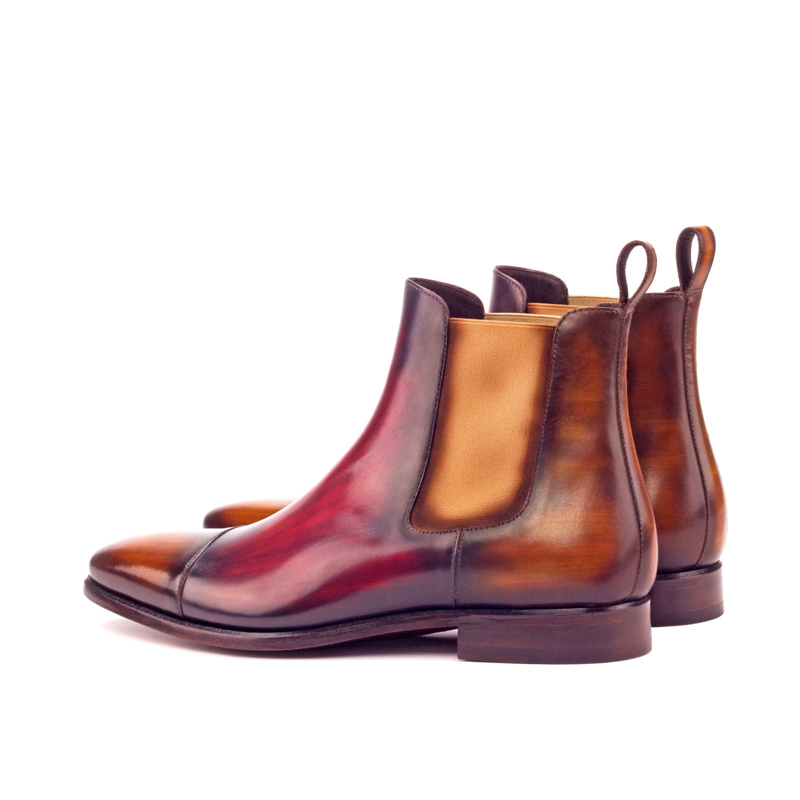 Ruma 2- Men's Unique patina Chelsea boots red bottoms sole