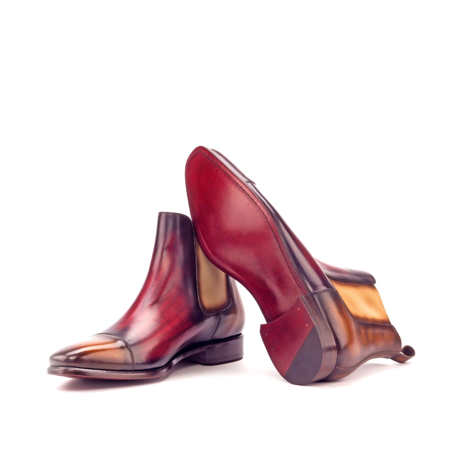 Ruma 2- Men's Unique patina Chelsea boots red bottoms sole