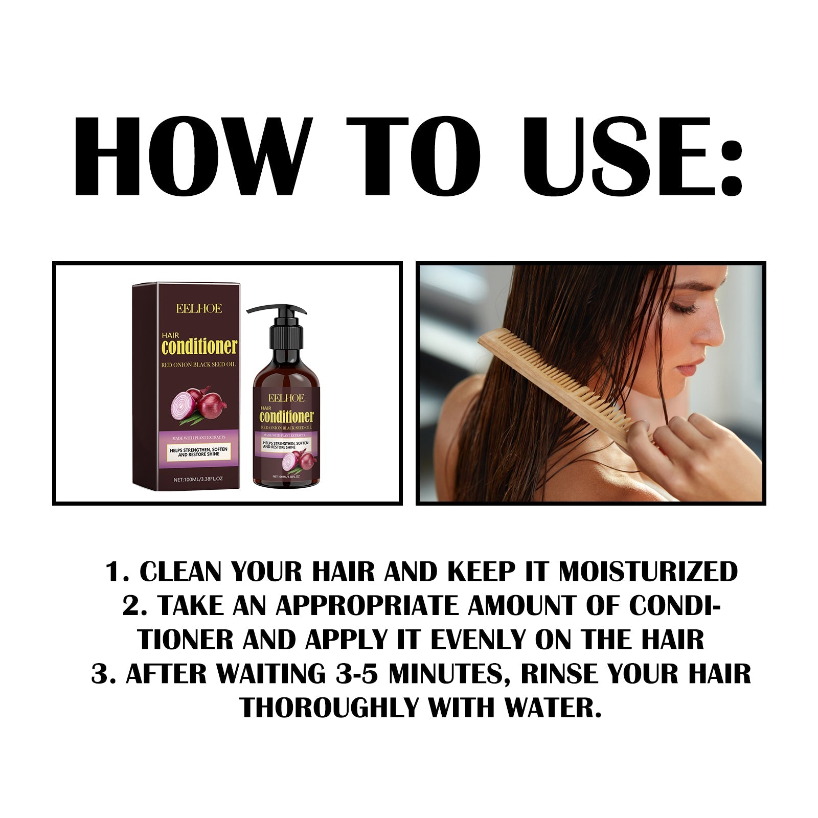 Red Onion Black Seed Oil Hair Conditioner, Nourish The Dry Short-Tempered Smooth And Glossy Hair End Fragrance Conditioner