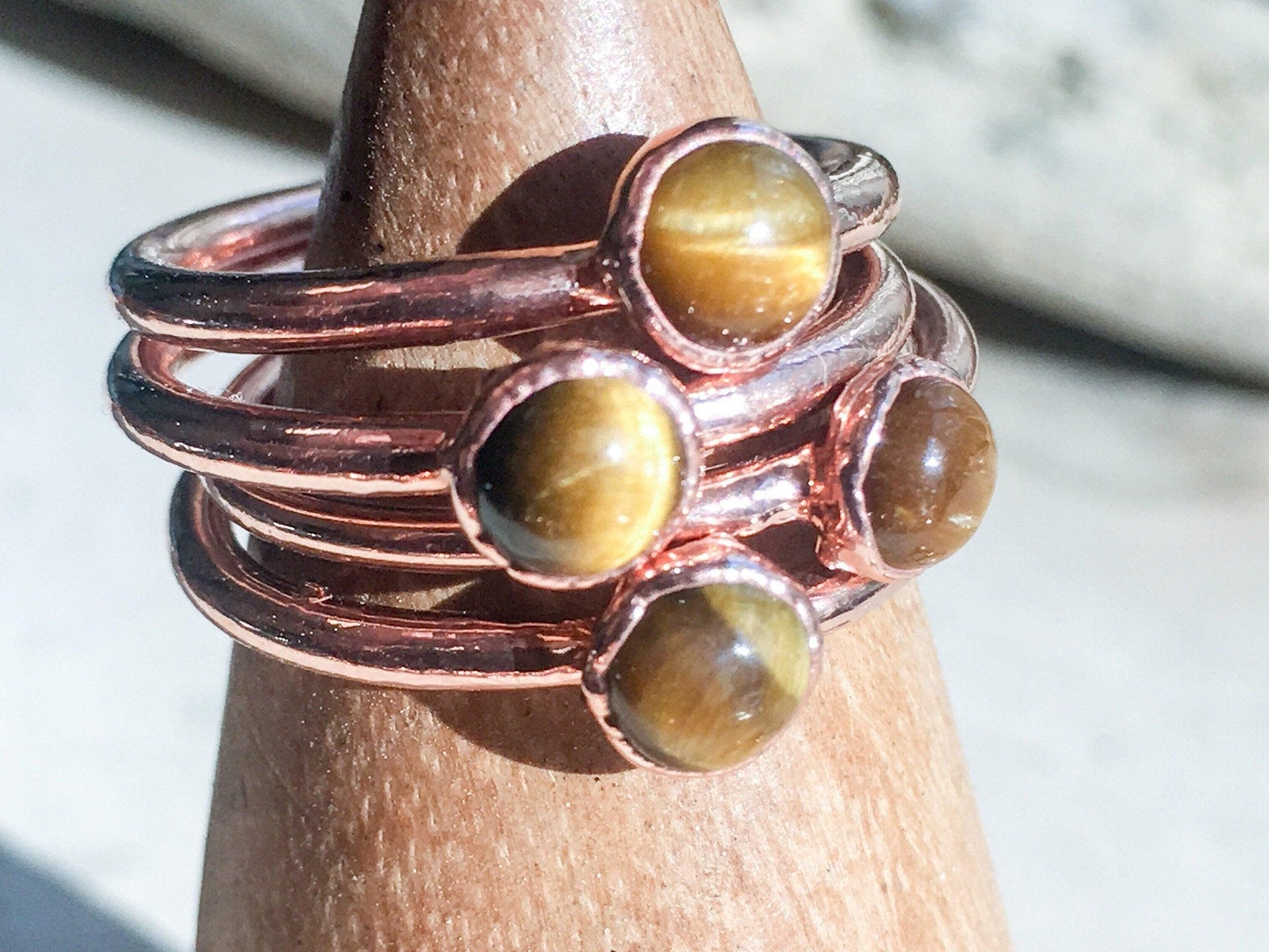 Copper Tiger Eye Stacking Ring Grounded Confidence | By Blackbird & Sage