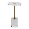 Clear Acrylic End Table, Acrylic Side Table With A Solid Base, 11.9 X 11.9 Inch Round Tabletop, 21.4 Inch High, For Coffee, Drink, Food, Snack Used In Living Room, Bedroom, And Study