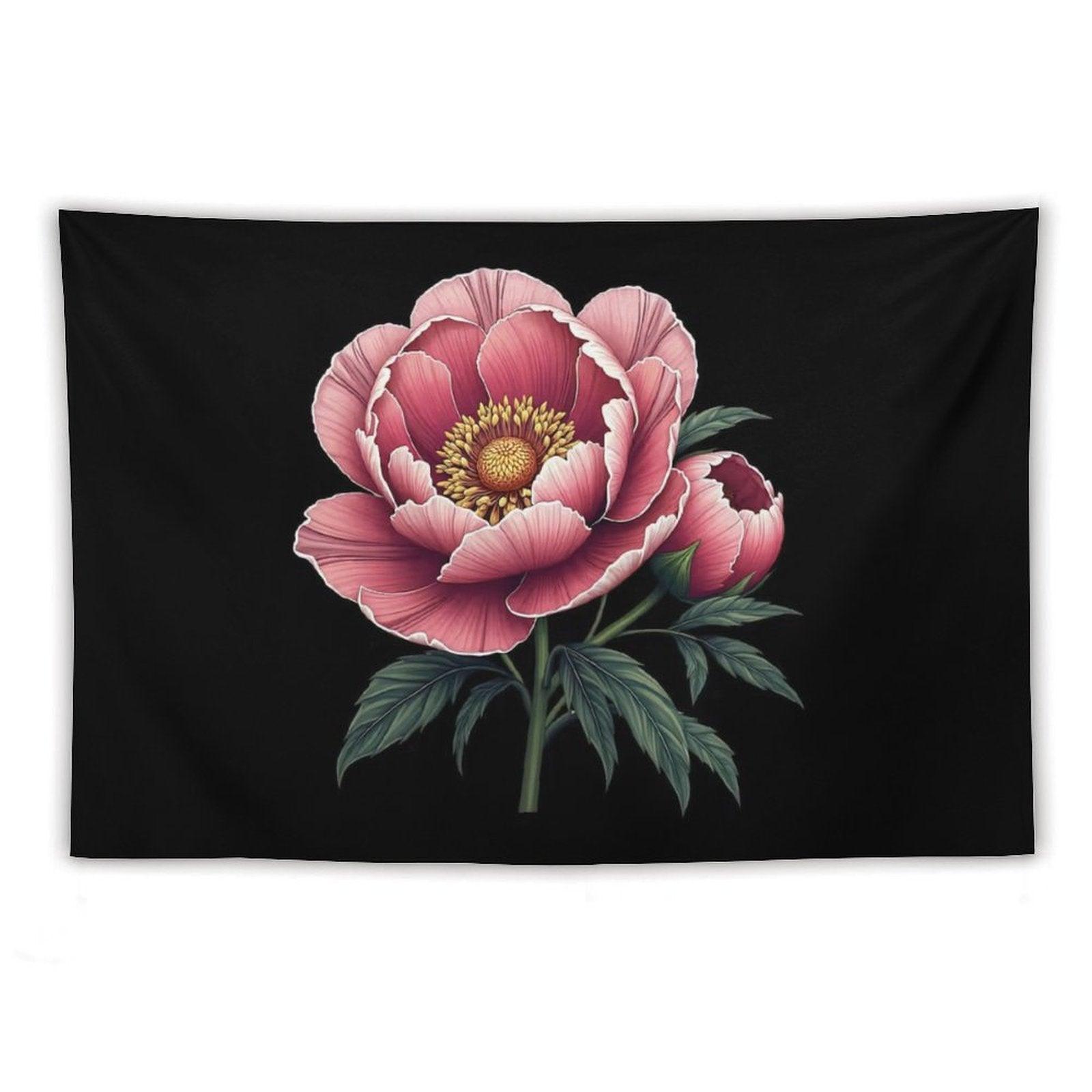 Elegant Peony Flower Graphic Tapestry