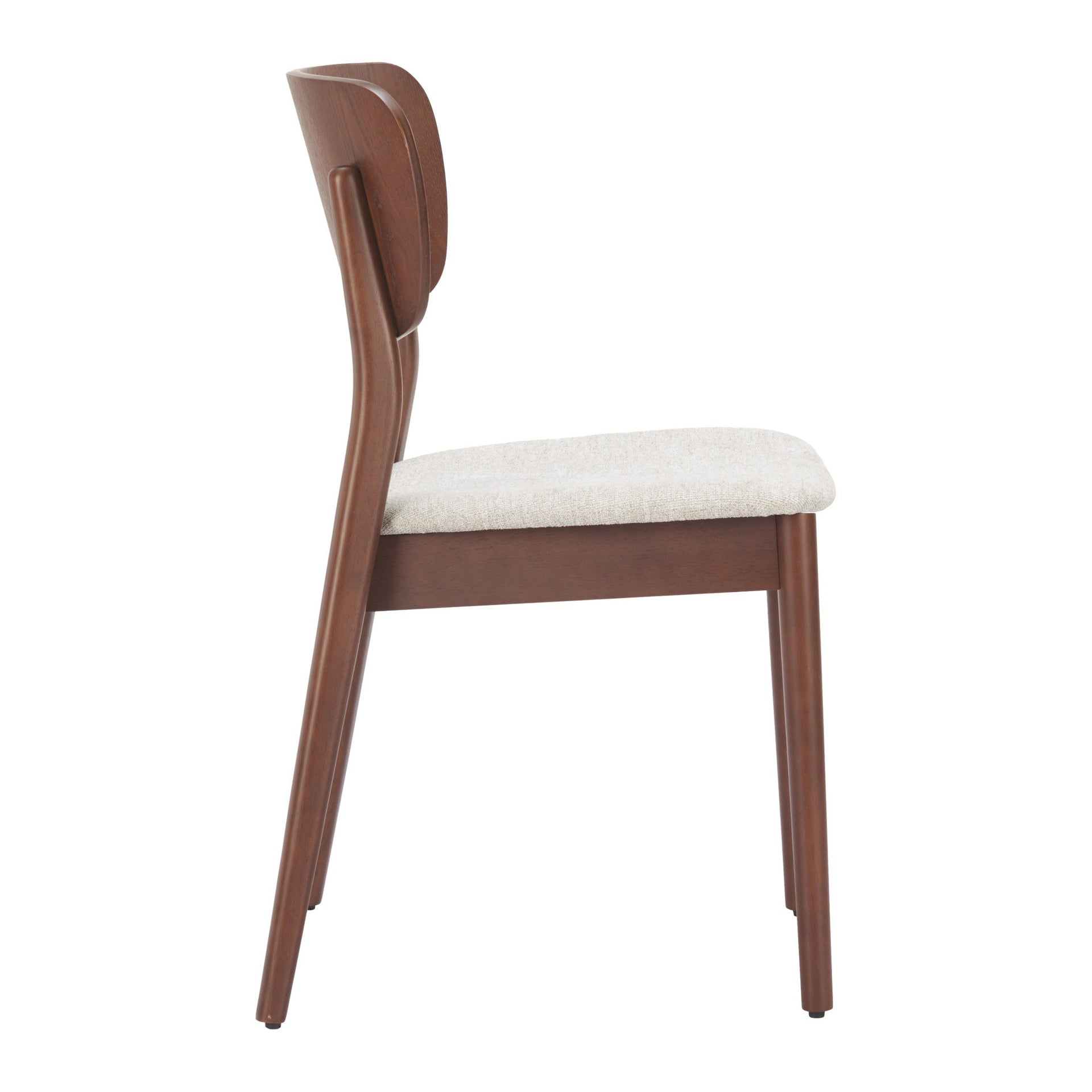 Kellua Dining Chair (Set of 2) Beige & Walnut