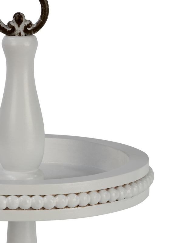 2 Tier Wooden Beaded Display Stand - Black & White