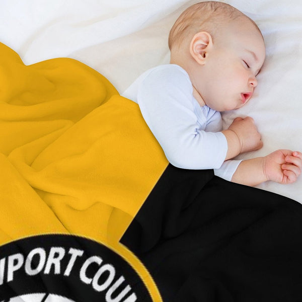 Newport County AFC Logo - Split Anti-pilling Throw Blanket