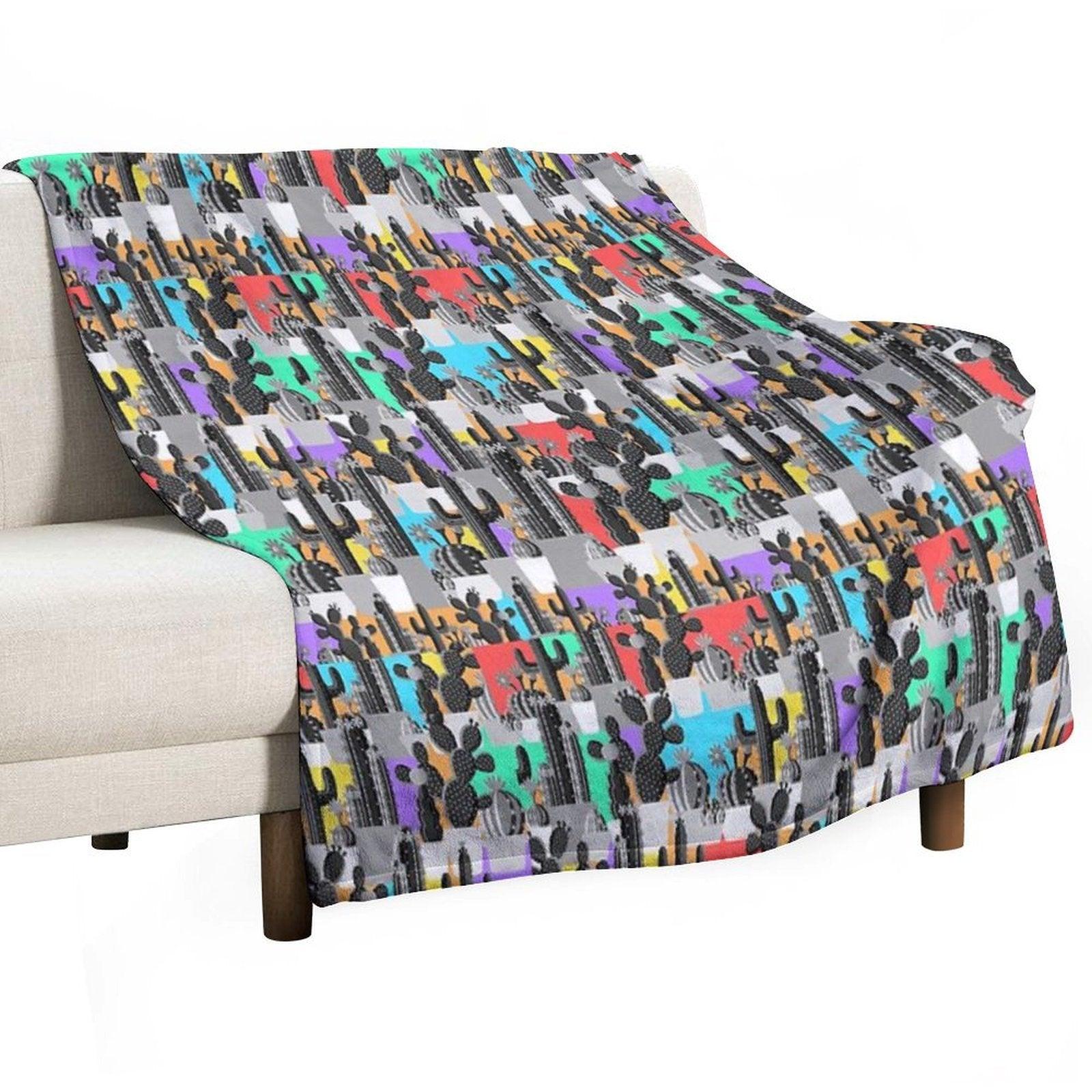 Happy Cactus Throw Blanket