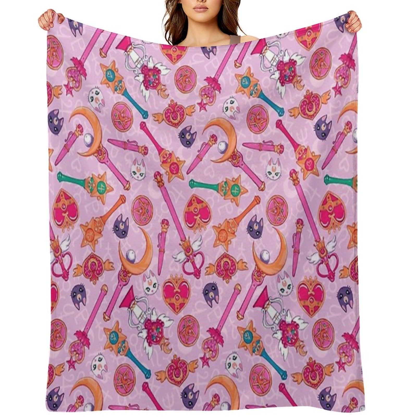 Pastel Moon Prism Power Throw Blanket