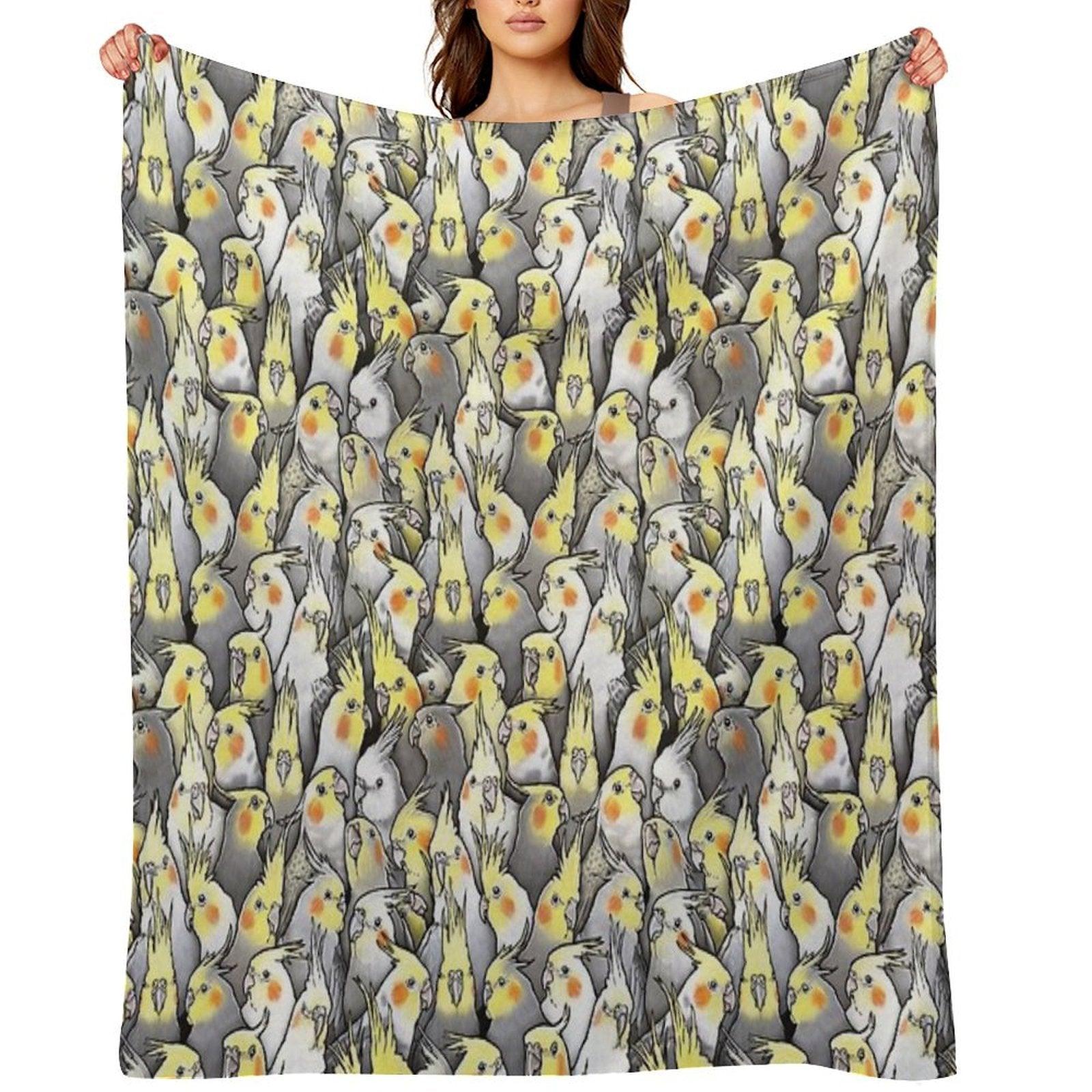 Cockatiels Galore Throw Blanket