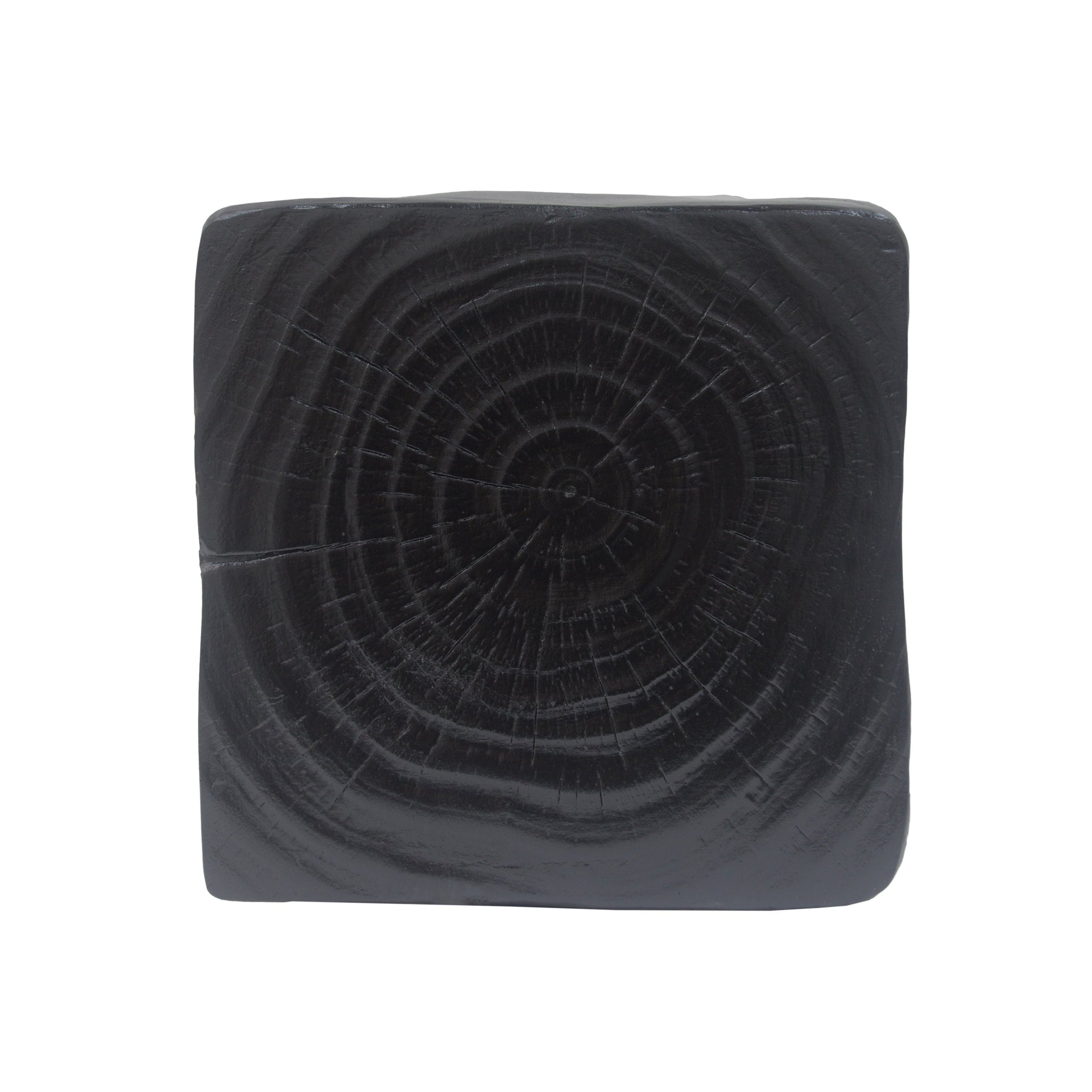 Twist Shape Side Table Wood-like Texture in Black