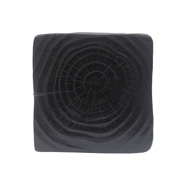 Twist Shape Side Table Wood-like Texture in Black