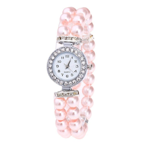 Crystal Watch Fashion Women Watch Pearl String Watch Strap Quartz Bracelet Watch models Female Clock Ladies damenuhr reloj mujer