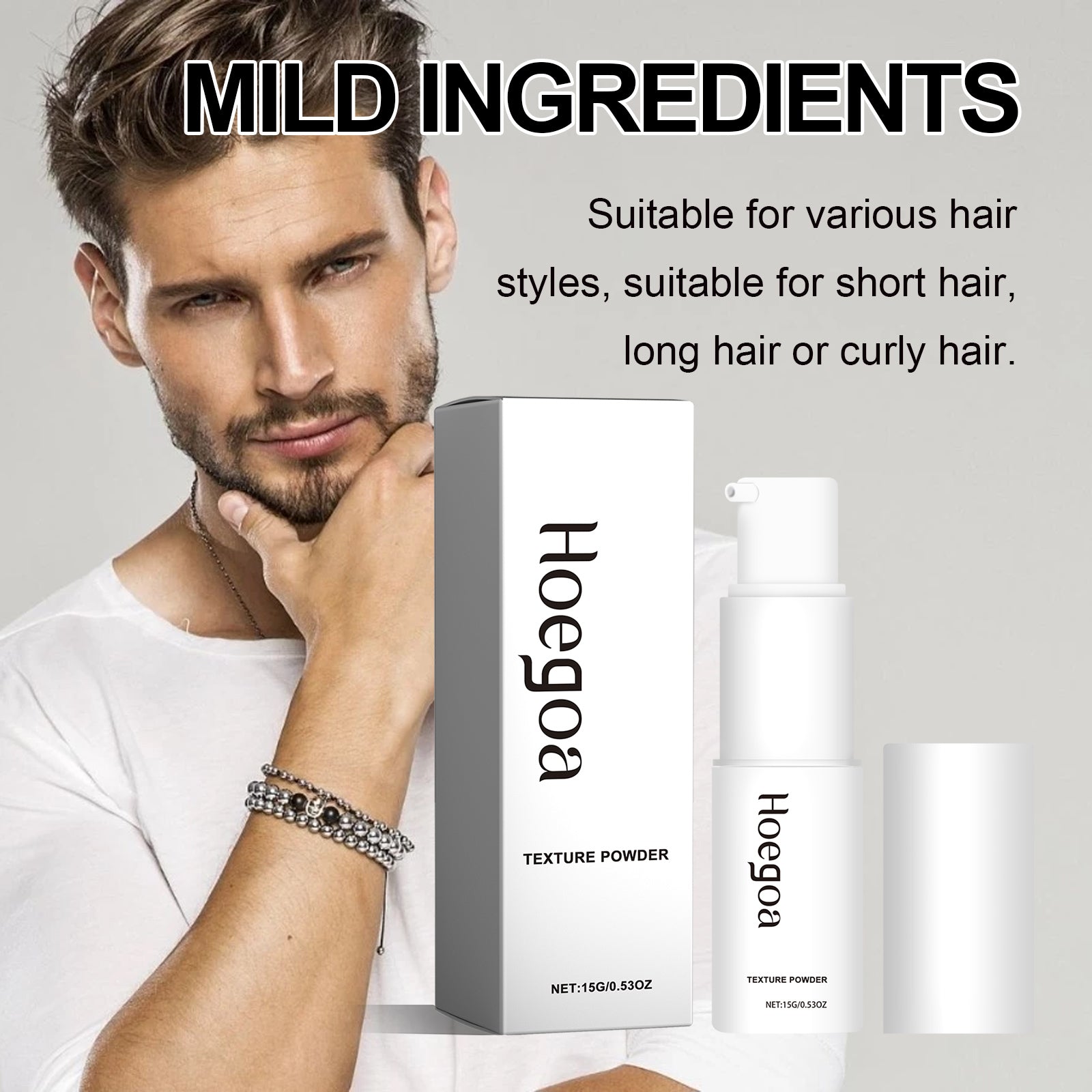 Hair Texture Powder, Curly Hair Fluffy Styling Smoothing Frizzy Natural Shine Lasting Without Greasy