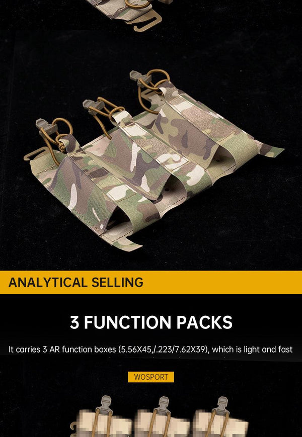 Outdoor 5.56 Triple Magazine Pouches Tactical Pouch Molle Mag Pouch for Hunting Vest