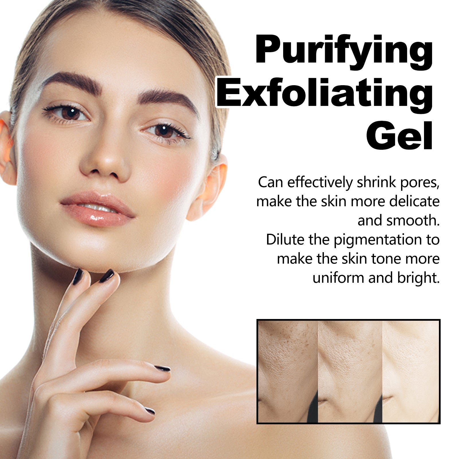 Purifying Exfoliating Gel, Chun White Tender Skin Clean Bright Skin Cutin Tighten Pores