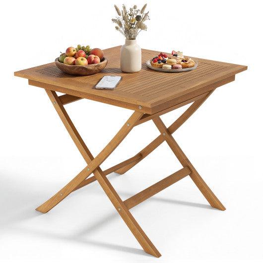 32-Inch Square Solid Teak Wood Patio Dining Table for 4