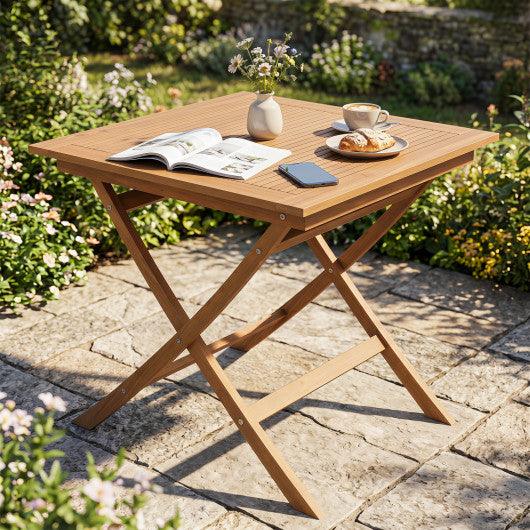 32-Inch Square Solid Teak Wood Patio Dining Table for 4