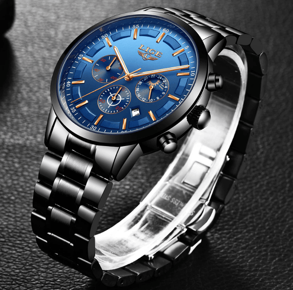Men's Waterproof  Watch With Chronometers And Date Display Unique Design Perfect Gift