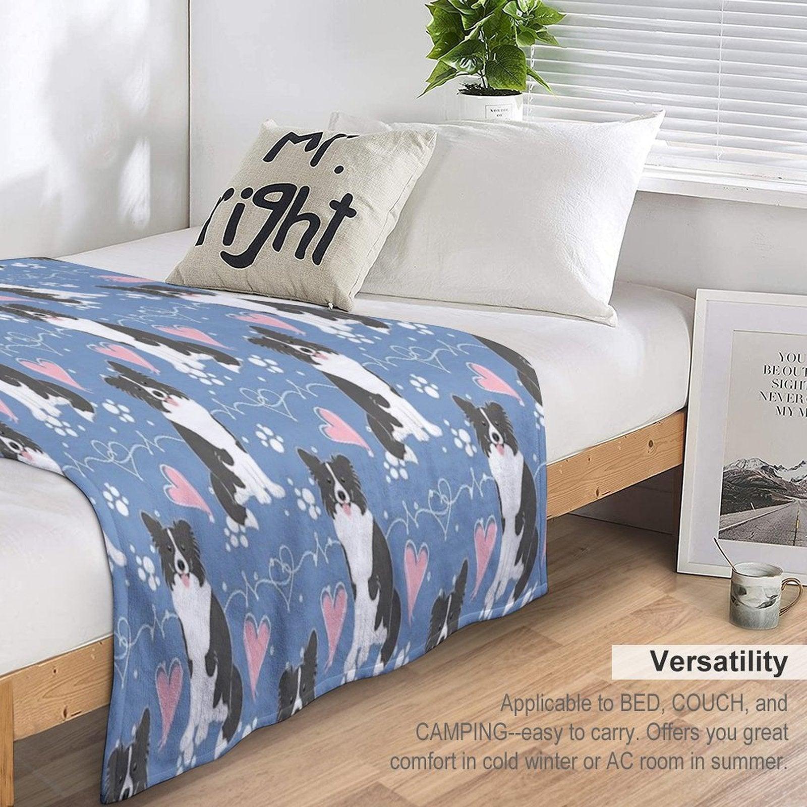 LOVE Border Collie - Black And White 3 Throw Blanket