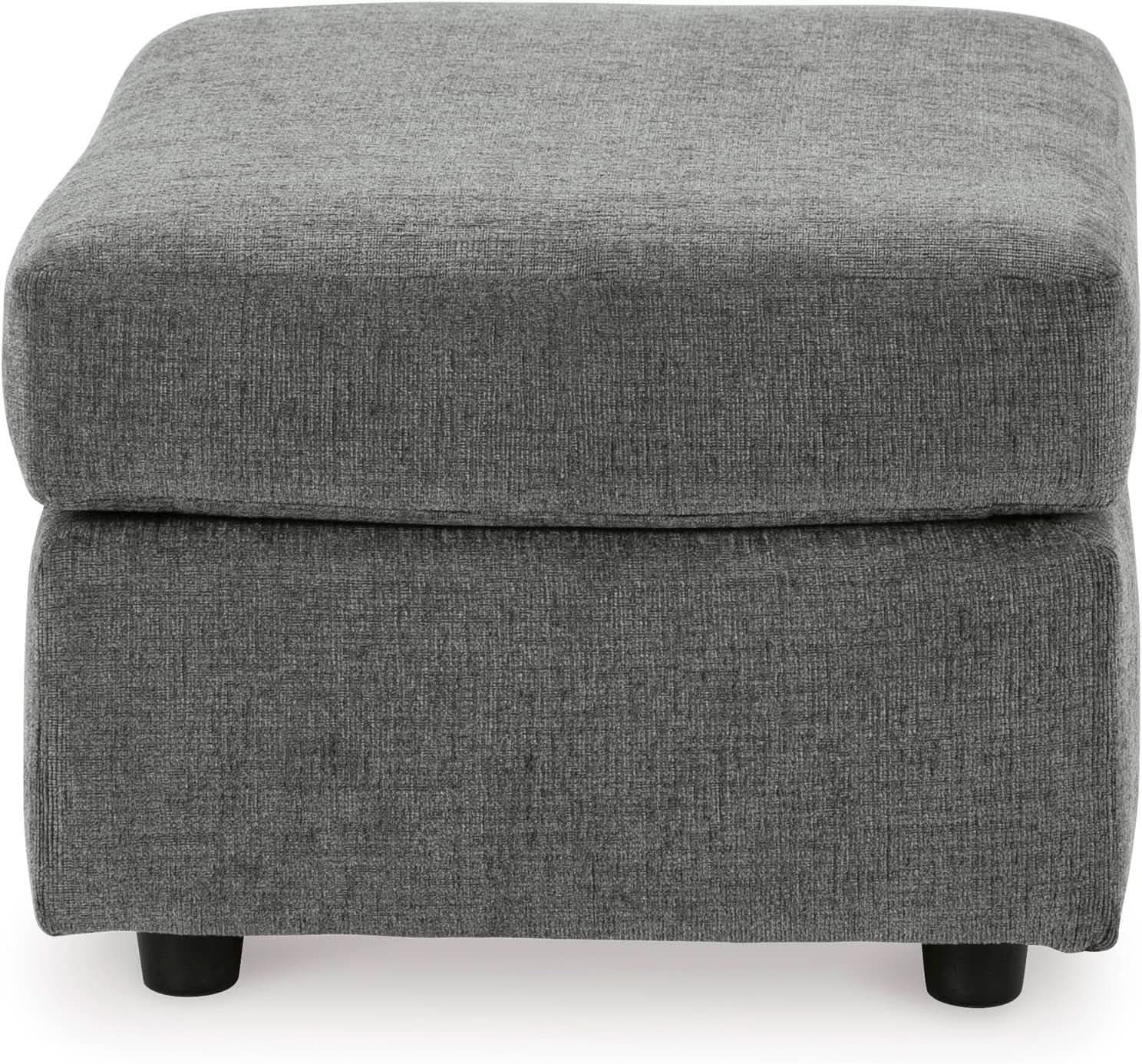 Stairatt Rectangular Gray Upholstered Ottoman Cushioned