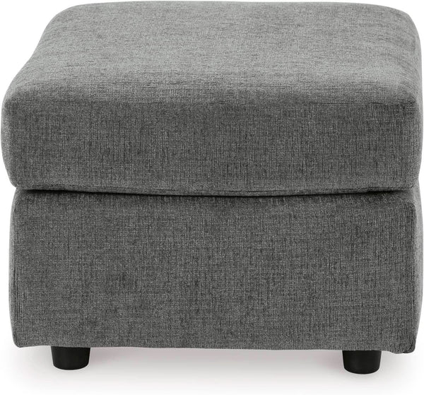 Stairatt Rectangular Gray Upholstered Ottoman Cushioned