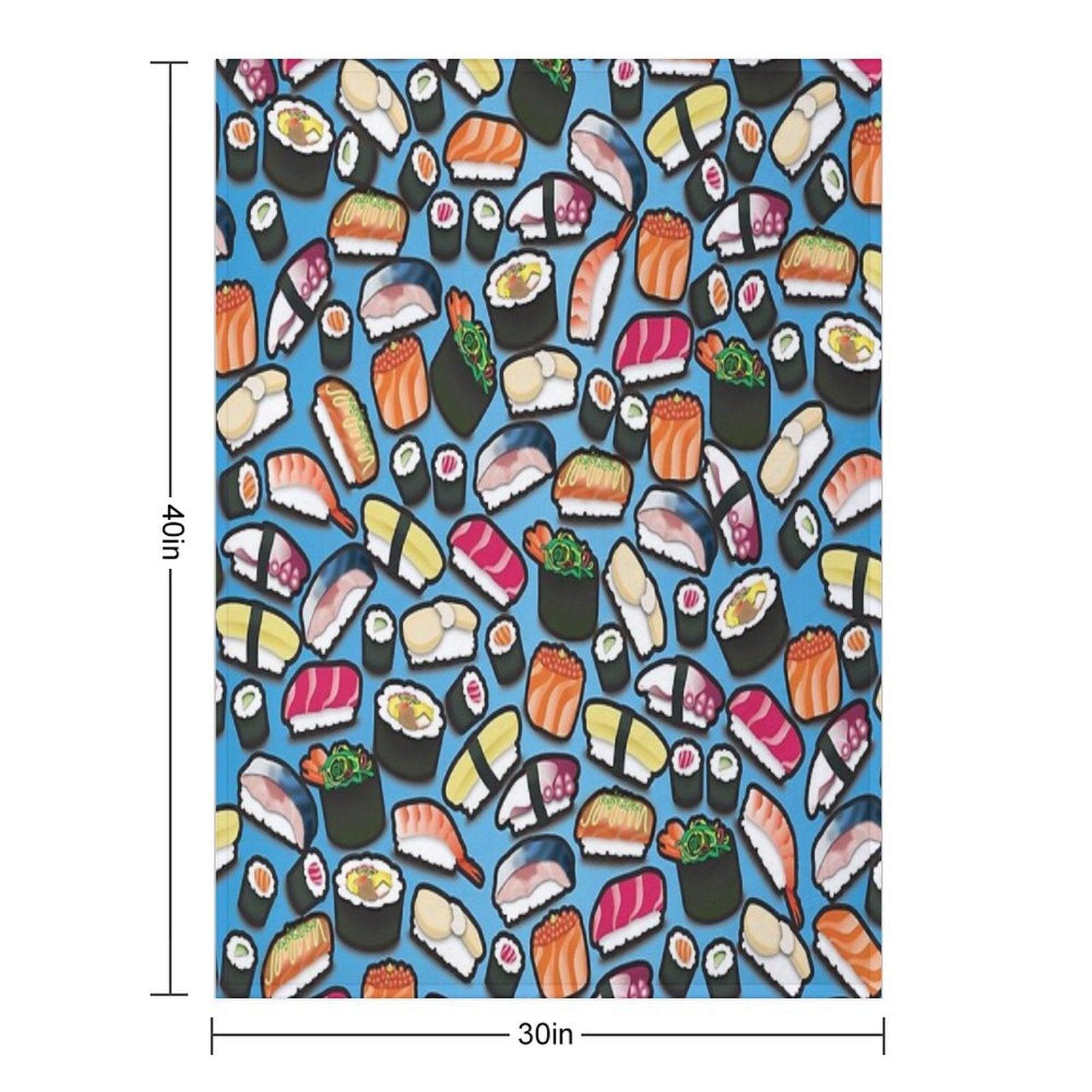 Blue Sushi Throw Blanket