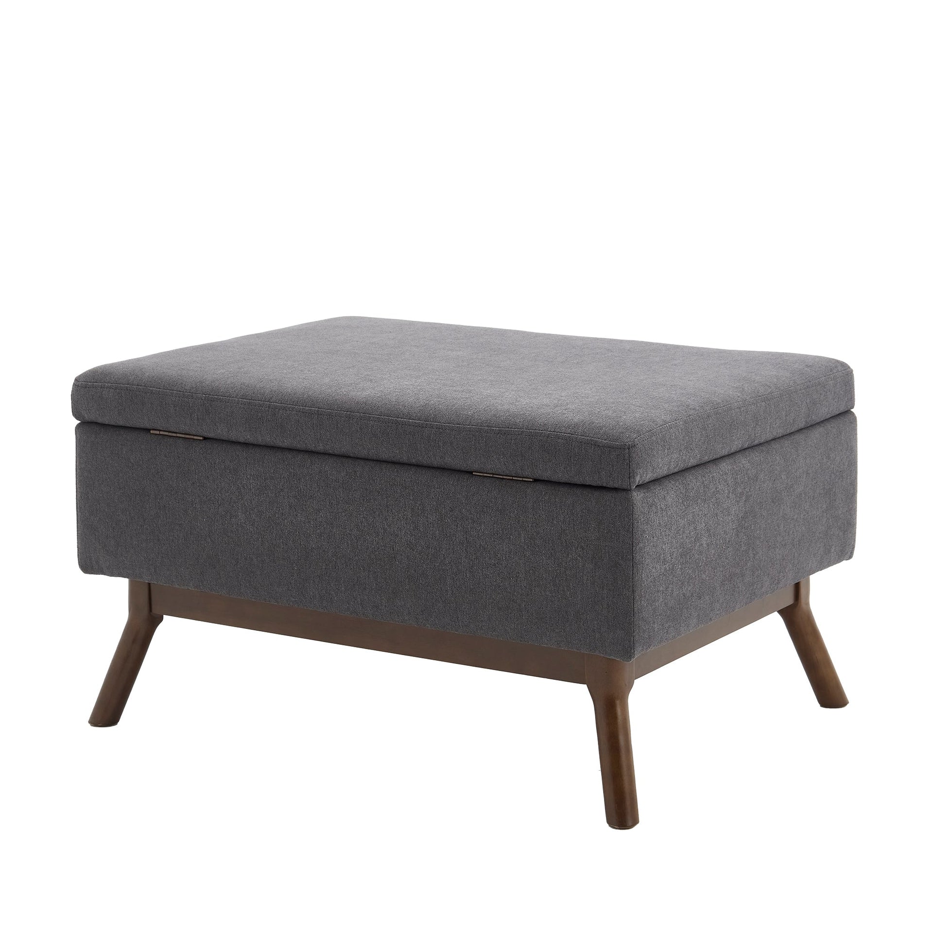 Mid-century modern square coffee table storage bench, assembled, suitable for living room, entryway and family room, used as a coffee table, stirrups, shoe bench