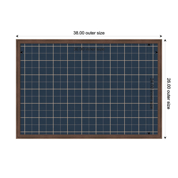 Framed Fabric Pinboard Navy Blue Plaid Wall Organization