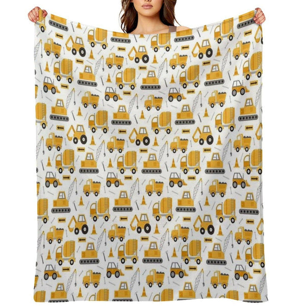 Construction Trucks Throw Blanket