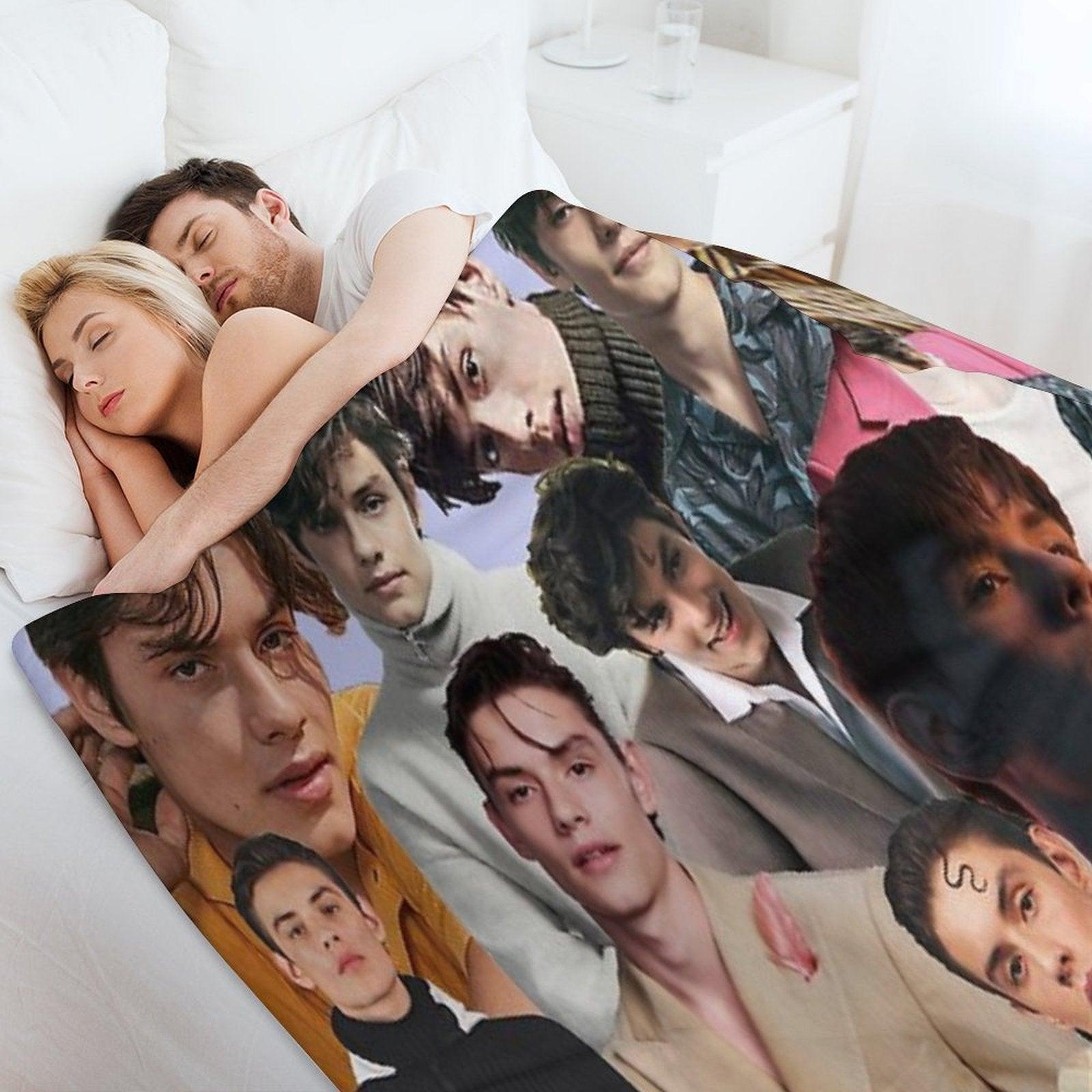 Louis Partridge Collage Throw Blanket