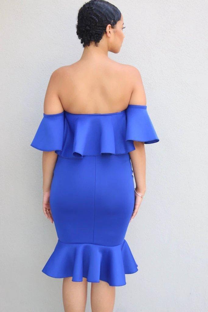 Women Elastic Pregnant Women Ruffles Dress